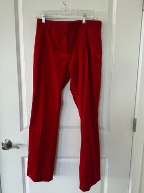 FRAME Women's Mini Boot Trouser Velvet Stretch Bootcut Garnet Size 4